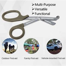 Load image into Gallery viewer, 12/Pack Tan Handle Trauma Shears 7.25" Stainless Steel Scissors for Paramedics, EMT, Nurses, Firefighters + More