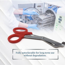 Load image into Gallery viewer, 12/Pack Red Handle Trauma Shears 7.25" Stainless Steel Scissors for Paramedics, EMT, Nurses, Firefighters + More