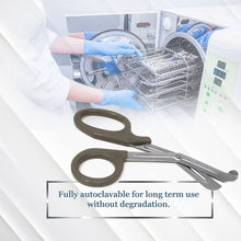 Load image into Gallery viewer, 12/Pack Tan Handle Trauma Shears 7.25" Stainless Steel Scissors for Paramedics, EMT, Nurses, Firefighters + More