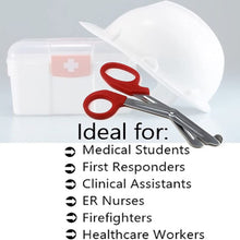 Load image into Gallery viewer, 12/Pack Red Handle Trauma Shears 7.25" Stainless Steel Scissors for Paramedics, EMT, Nurses, Firefighters + More