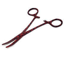 Load image into Gallery viewer, Hemostat Forceps 5.5" (14cm) Curved Serrated Jaws, Stainless Steel, Red Paws