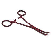 Load image into Gallery viewer, Hemostat Forceps 5.5" (14cm) Curved Serrated Jaws, Stainless Steel, Red Paws