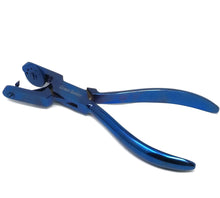Load image into Gallery viewer, Leather Hole Punch Pliers with Multi-size Rotating Wheel Puncher for Belts, Watch Straps, Purses, 6.5" Long, Blue Titanium