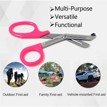 Load image into Gallery viewer, 12/Pack Pink Handle Trauma Shears 7.25" Stainless Steel Scissors for Paramedics, EMT, Nurses, Firefighters + More