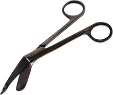 Load image into Gallery viewer, Left Handed Gauze Scissors 5.5" Black Color With Round Safe Blade Tip Design, Stainless Steel