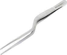 Load image into Gallery viewer, Micro Precision Dissecting Forceps Bayonet Lab Tweezers 6" with Fine Serrated Tips, Stainless Steel