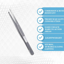 Load image into Gallery viewer, Precision Blunt Jaws Kocher 1x2 Rat Tooth Thumb Forceps 4.5"