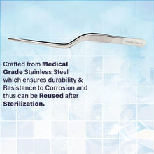 Load image into Gallery viewer, Micro Precision Dissecting Forceps Bayonet Lab Tweezers 6" with Blunt Serrated Tips, Stainless Steel