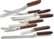 Load image into Gallery viewer, Set of 8 PCS Stainless Steel Caulk Finishing Spatulas, Wooden Handles, Offset Blades