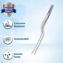 Load image into Gallery viewer, Bayonet Kocher Forceps Lab Tweezers 6" Blunt 1x2 Rat Tooth Jaws, Stainless Steel