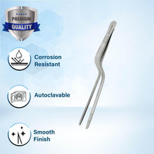 Load image into Gallery viewer, Micro Precision Dissecting Forceps Bayonet Lab Tweezers 6" with Blunt Serrated Tips, Stainless Steel