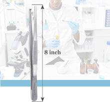 Load image into Gallery viewer, Dissecting Tissue 1x2 Rat Tooth Blunt Thumb Forceps Tweezers 8"
