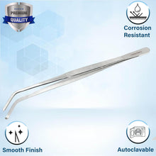 Load image into Gallery viewer, Precision Blunt Jaws Kocher 1x2 Rat Tooth Angled Thumb Forceps 10"