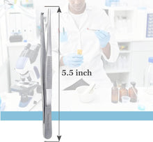 Load image into Gallery viewer, Specimen Spec Jar Forceps 5.5" (14 cm), Blunt 1x2 Rat Tooth Straight