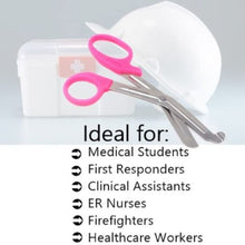 Load image into Gallery viewer, 12/Pack Pink Handle Trauma Shears 7.25" Stainless Steel Scissors for Paramedics, EMT, Nurses, Firefighters + More