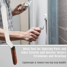 Load image into Gallery viewer, Set of 8 PCS Stainless Steel Caulk Finishing Spatulas, Wooden Handles, Offset Blades