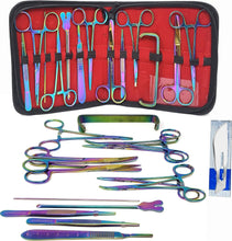 Load image into Gallery viewer, 24 Pcs Advanced Dissecting Kit Stainless Steel Instruments w/ Farabeuf Retractor with Zippered Case