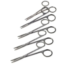 Load image into Gallery viewer, Micro Dissecting IRIS Lab Scissors 4.5" Straight, Stainless Steel, 5 Pcs Set