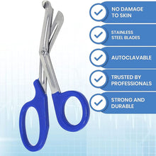 Load image into Gallery viewer, Trauma Shears 7.25" Paramedic Scissors Stainless Steel Serrated Blade, Blue