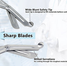 Load image into Gallery viewer, Trauma Shears 7.25" Paramedic Scissors Stainless Steel Serrated Blade, Blue