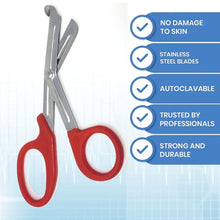 Load image into Gallery viewer, Trauma Shears 7.25" Paramedic Scissors Stainless Steel Serrated Blade, Red