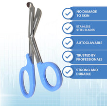 Load image into Gallery viewer, Trauma Shears 7.25" Paramedic Scissors Stainless Steel Serrated Blade, Sky Blue