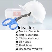 Load image into Gallery viewer, Trauma Shears 7.25" Paramedic Scissors Stainless Steel Serrated Blade, Sky Blue
