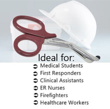 Load image into Gallery viewer, Trauma Shears 7.25" Paramedic Scissors Stainless Steel Serrated Blade, Burgundy