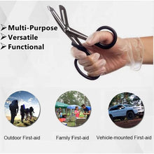 Load image into Gallery viewer, Trauma Shears 7.25" Paramedic Scissors Stainless Steel Serrated Blade, Black