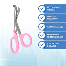 Load image into Gallery viewer, Trauma Shears 7.25" Paramedic Scissors Stainless Steel Serrated Blade, Baby Pink