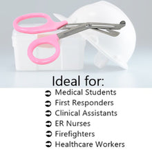 Load image into Gallery viewer, Trauma Shears 7.25" Paramedic Scissors Stainless Steel Serrated Blade, Baby Pink