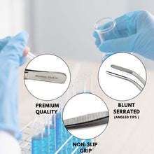 Load image into Gallery viewer, Dissecting Thumb Forceps Tweezers 12", Angled Blunt Serrated Tips