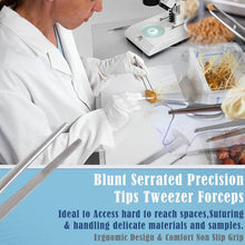 Load image into Gallery viewer, Dissecting Tissue Thumb Forceps Tweezers 5" (12.7 cm), Blunt Serrated Tips