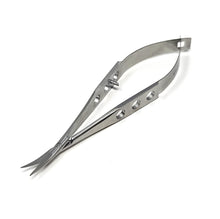 Load image into Gallery viewer, Castroviejo Micro Scissors 3.5" Curved, Fenestrated Flat Handle
