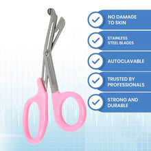 Load image into Gallery viewer, 12/Pack Baby Pink Handle Trauma Shears 7.25" Stainless Steel Scissors for Paramedics, EMT, Nurses, Firefighters + More