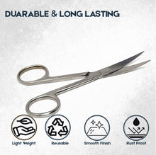 Load image into Gallery viewer, Lab Dissecting Scissors, Sharp/Sharp, 4.5", Curved, Stainless Steel