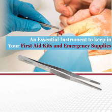 Load image into Gallery viewer, Dissecting Thumb Forceps Tweezers 5.5" (14 cm), Blunt Serrated Tips