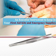 Load image into Gallery viewer, Dissecting Tissue Thumb Forceps Tweezers 5" (12.7 cm), Blunt Serrated Tips