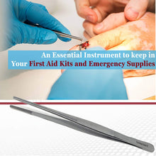 Load image into Gallery viewer, Dissecting Thumb Forceps Tweezers 8" (20.3 cm), Blunt Serrated Tips