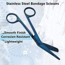 Load image into Gallery viewer, Left Handed Gauze Scissors 5.5" Blue Color With Round Safe Blade Tip Design, Stainless Steel