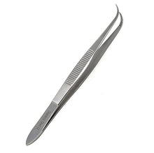 Load image into Gallery viewer, Iris Eye Dressing Forceps 4" Fine Serrated Tips, Curved, Stainless Steel