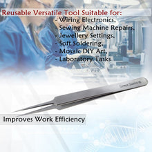 Load image into Gallery viewer, Lab Forceps Fine Point Straight Needle Tip 4.5" Tweezers, Stainless Steel