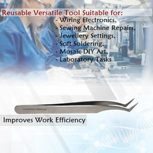 Load image into Gallery viewer, Lab Forceps Fine Point Shouldered Angle Tip 4.5" Tweezers, Stainless Steel