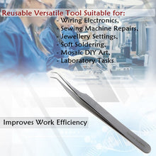Load image into Gallery viewer, Lab Forceps Offset Angled Needle Point Tip 4.75" Tweezers, Stainless Steel