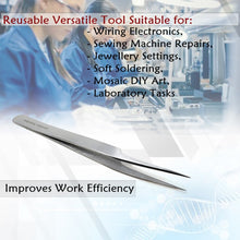 Load image into Gallery viewer, Lab Forceps Fine Point Offset Straight Tip 4.75" Tweezers, Stainless Steel