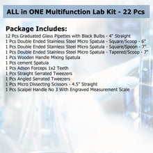 Load image into Gallery viewer, 22 Pieces Stainless Steel Lab Spatulas Micro Scoop Laboratory Sampling Mixing Set