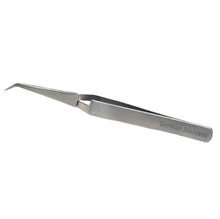 Load image into Gallery viewer, Lab Forceps Cross Lock 4.5" Angled Tweezers, Stainless Steel