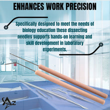 Load image into Gallery viewer, 12/Pack Plastic Handle Dissecting Dissection Teasing Needle Straight + Angled