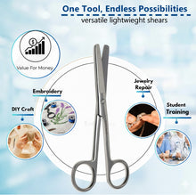 Load image into Gallery viewer, Lab Dissecting Scissors, Blunt/Blunt. 6.5", Straight, Stainless Steel