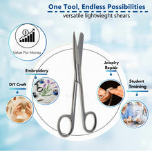 Load image into Gallery viewer, Lab Dissecting Scissors, Sharp/Blunt, 5.5", Straight, Stainless Steel